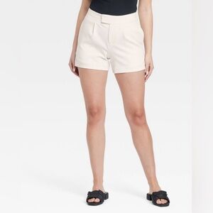Women's High-Rise Tailored Shorts - A New Day White 6